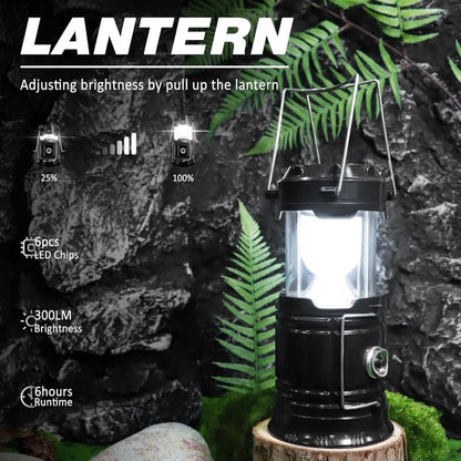 🎁2026 New Arrivals 50% OFF💥£ Only 11.99 ⛺️🏕️ 2-in-1 Camping Lantern & Flashlight: Solar, Phone Charging⚡, Waterproof💦, Telescopic