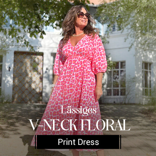 🏖️LAST DAY SPECIAL - 60% OFF!!🎀🌸Women's V-neck print dress