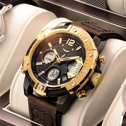 ⌚Multifunctional Dual Display 3ATM Waterproof Men's Quartz Sports Watch