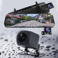 👁️10-inch Rearview Camera & Dashcam with Full Touchscreen – 1080P HD Night Vision, Dual Lens – Ideal for Safe Driving & Parking🚗📹