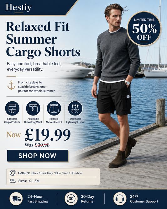 🔥LIMITED TIME 50% OFF!🔥 – Men’s Relaxed Fit Summer Cargo Shorts for Everyday Comfort