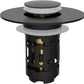 Hibbent Upgraded 3-in-1 Sink Drain Filter, Universal Pop-Up Stopper, Removable Stainless Steel Basket-Shaped Hair Catcher, Sink Stopper for 2.8–5.9 cm, Brass Cartridge, Matte Black