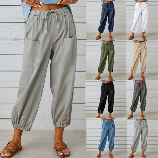 💓60% OFF!💞 Women's Wide Leg Straight Leg Pants – Breathable Cotton & Linen, Flattering Fit & Practical Pockets 👖