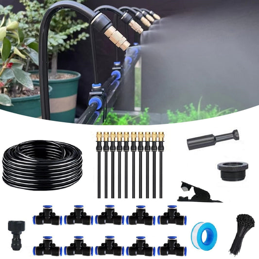 Smart Sprinkler Kit ✨ Adjustable Nozzles | Flexible Metal Hose | Pole-Mountable | Versatile Functionality | Ideal for Gardens, Patios, & Greenhouses 🌿