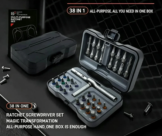 🔧⏰ ONLY NOW: 50% OFF! 24-in-1 Magnetic Ratchet Screwdriver Set – Compact & lightweight – Whether at home or on the go – you're ready for any repair 🛠️✨