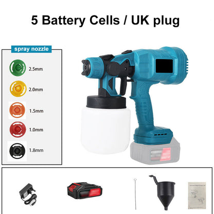 Wireless electric spray gun ⚡ 800ml/minute for non-stop spraying 💪 Rechargeable, wireless, spray at any angle without leaks. Perfect for furniture, fences, and walls 🏠