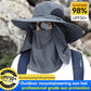 Outdoor professional sun hat 🛡️ UPF50+ wide brim + face mask, breathable design, sun and insect protection, the first choice for summer hiking 🥾