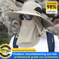 Outdoor professional sun hat 🛡️ UPF50+ wide brim + face mask, breathable design, sun and insect protection, the first choice for summer hiking 🥾