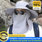 Outdoor professional sun hat 🛡️ UPF50+ wide brim + face mask, breathable design, sun and insect protection, the first choice for summer hiking 🥾