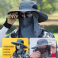 Outdoor professional sun hat 🛡️ UPF50+ wide brim + face mask, breathable design, sun and insect protection, the first choice for summer hiking 🥾
