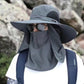 Outdoor professional sun hat 🛡️ UPF50+ wide brim + face mask, breathable design, sun and insect protection, the first choice for summer hiking 🥾