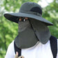Outdoor professional sun hat 🛡️ UPF50+ wide brim + face mask, breathable design, sun and insect protection, the first choice for summer hiking 🥾