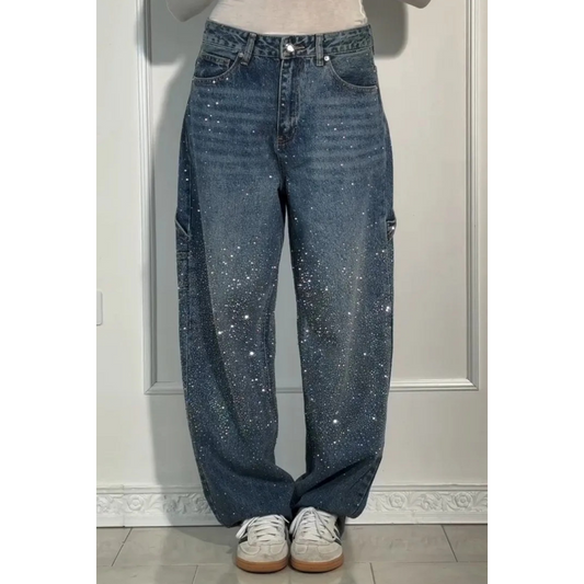 👖LAST DAY SPECIAL - 60%OFF✨️💐 Women's Straight Jeans with Rhinestones✨