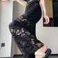 💜 LAST DAY PROMOTION - 60%OFF 💜Women’s Spliced Hot Rhinestones Printing Hollow Pants