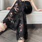 💜 LAST DAY PROMOTION - 60%OFF 💜Women’s Spliced Hot Rhinestones Printing Hollow Pants