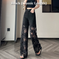 💜 LAST DAY PROMOTION - 60%OFF 💜Women’s Spliced Hot Rhinestones Printing Hollow Pants