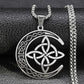 🌙 60% OFF NOW! ⭐ Celtic Moon Pendant Necklace - Stainless Steel & Adjustable Chain, Perfect Unisex Gift ✨