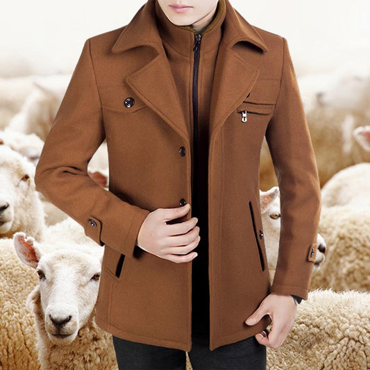 🔈🔈60% OFF🔥New men's wool coat with double collar for autumn and winter