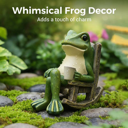💯2026 Hot Sales🐸Solar Powered Frog in Rocking Chair Ornament🍃