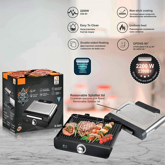 🔈🔈Last Day Sale - 60% OFF🔥2200W Smokeless Indoor Grill with Non-Stick Plate