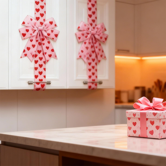 Self-adhesive backing, large 3D bow ❤️ Elegant heart-shaped ribbon | Tear and stick easily ✨ A must-have for holiday decorations