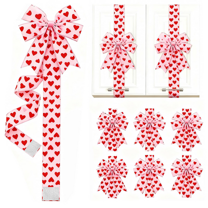 Self-adhesive backing, large 3D bow ❤️ Elegant heart-shaped ribbon | Tear and stick easily ✨ A must-have for holiday decorations