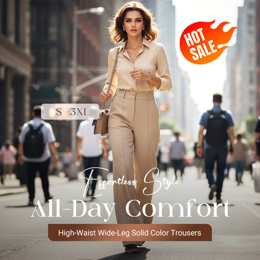🌟👖 Stylish women's trousers with a high waist - wrinkle-free and durable for the office and everyday life 🌿✨