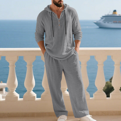 🔈🔈LIMITED TIME OFFER - 60% OFF🔥Men's Hooded Casual Loose Top & Pants 2-Piece Set