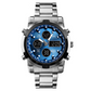 📢📢60% OFF!! ⏰ Men's Waterproof Military Analog-Digital Watch – 48mm, Multifunction & Stainless Steel Bracelet! 🕰️💪