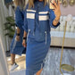 ❄️LAST DAY PROMOTION - 60%OFF 💖 Women's Stand Collar Jacket & Dress Set