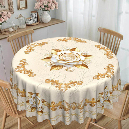🔈🔈60% OFF☀️Waterproof Gold Rose Tablecloth☀️