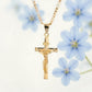 ✝️ 60% OFF! ✨ Gold Crucifix Necklace – Detailed INRI Motif, Adjustable Figaro Chain & Sparkling Finish 💛