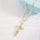 ✝️ 60% OFF! ✨ Gold Crucifix Necklace – Detailed INRI Motif, Adjustable Figaro Chain & Sparkling Finish 💛