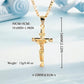 ✝️ 60% OFF! ✨ Gold Crucifix Necklace – Detailed INRI Motif, Adjustable Figaro Chain & Sparkling Finish 💛