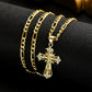✝️ 60% OFF! ✨ Gold Crucifix Necklace – Detailed INRI Motif, Adjustable Figaro Chain & Sparkling Finish 💛