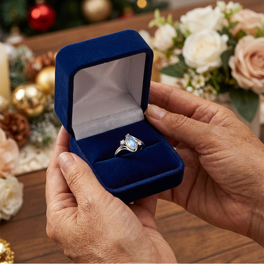 ✨💍60% OFF🔥 Geometric Oval Moonstone Ring with Zirconia Accents – Mystical, Sparkling & Timelessly Elegant! 🌙✨