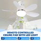 🔥LAST DAY - 50% OFF🌬️ 2-in-1 Remote-Controlled Ceiling Fan with LED Light – Energy-Efficient, Quiet Motor & Perfect for Home Comfort 🏠