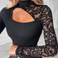 🔈🔈NEW ARRIVAL 60% OFF🌸Women's Asymmetrical Cutout Lace Sleeve Top👚