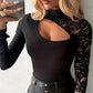 🔈🔈NEW ARRIVAL 60% OFF🌸Women's Asymmetrical Cutout Lace Sleeve Top👚