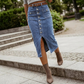 🔈🔈60% OFF NOW👗High-Waist Button-Front Denim Skirt
