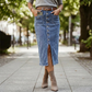 🔈🔈60% OFF NOW👗High-Waist Button-Front Denim Skirt