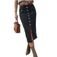 🔈🔈60% OFF NOW👗High-Waist Button-Front Denim Skirt