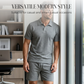 👕Men's Diamond Print Suit✨Easy to match, casual and loose fit, versatile collar, one piece is all you need for home or outings🛋️