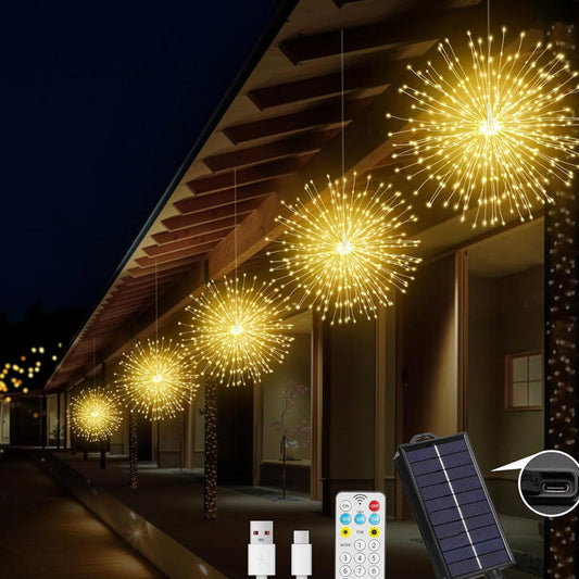 🎆60% OFF! 💡 Fireworks LED Copper Wire String Lights – Flexible Copper Wire, Warm Light & Decorative Party Lighting ✨