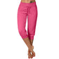 👖60% OFF! 🔥Drawstring Waist Cropped Sweatpants – Soft Polyester, Capri-Length & Side Pockets (6 Colors, S–3XL) 👖🌸