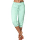 👖60% OFF! 🔥Drawstring Waist Cropped Sweatpants – Soft Polyester, Capri-Length & Side Pockets (6 Colors, S–3XL) 👖🌸