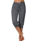 👖60% OFF! 🔥Drawstring Waist Cropped Sweatpants – Soft Polyester, Capri-Length & Side Pockets (6 Colors, S–3XL) 👖🌸