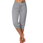 👖60% OFF! 🔥Drawstring Waist Cropped Sweatpants – Soft Polyester, Capri-Length & Side Pockets (6 Colors, S–3XL) 👖🌸