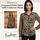 👚60% OFF! 🐆 Women's Blouse with Leopard Print & Contrasting Mesh – Long Sleeve, Form-fitting & Perfect for Office to Evening ✨