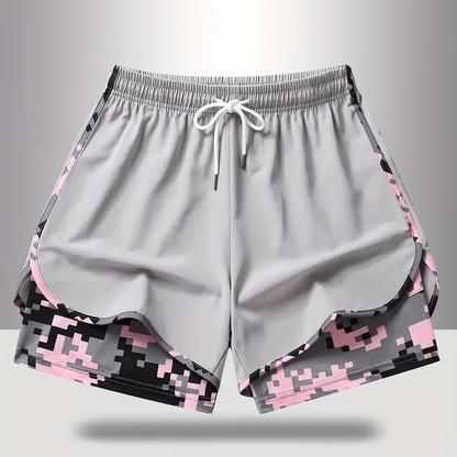 🏃‍60% ON 2-IN-1 ATHLETIC SHORTS! 🔥 Breathable Fabric, Camo Liner & Pockets for Women🏃‍♀️✨